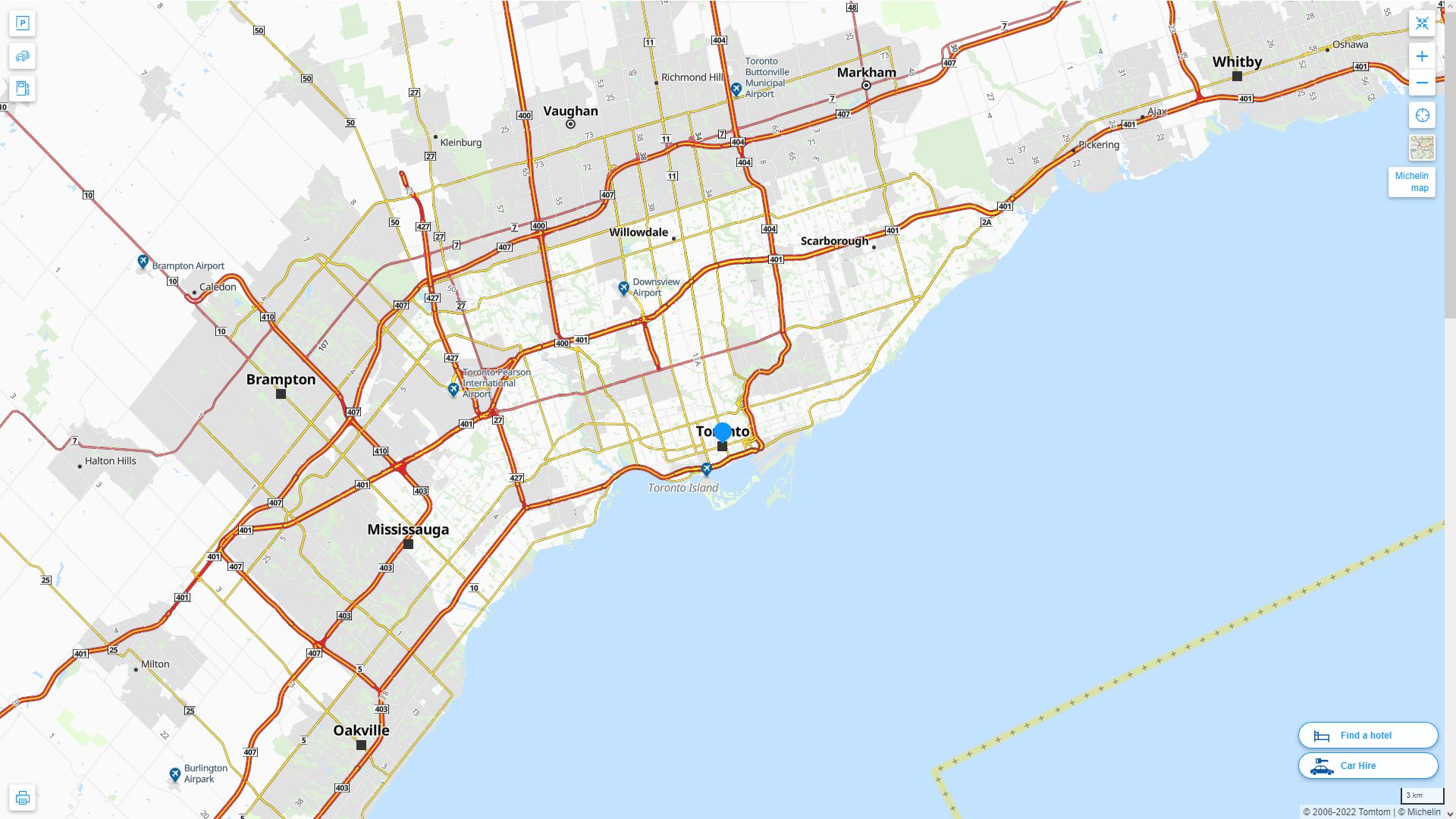 Toronto Canada Autoroute et carte routiere